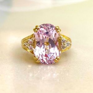 HUGE 8 Carat Pink Kunzite Diamond Ring, 14k Gold, Sz 6.75, $2475 Appraisal